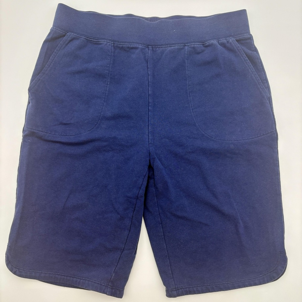 Denim & Co Active Shorts Womens XS Navy Cotton Stretch Lounge Elastic Waist